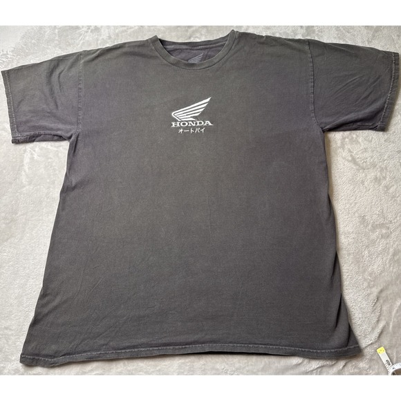 Honda Official Licensed Men's Gray T-Shirt Size L Embroidered Logo Short Sleeve